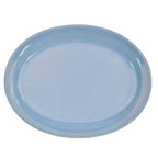 Thumbnail image #1 for CAC China Las Vegas L-12NR-LBU Light Blue Oval Stoneware Platter, 9-3/4" x 7-1/4", Narrow Rim Case of 2 Dozen