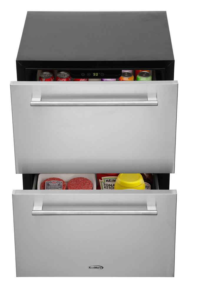 Product image #6 for KoolMore 24-Inch Built-In Two-Drawer Outdoor Refrigerator