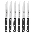 Thumbnail image #1 for Zwilling J.A. Henckels Gourmet 1024308 6-Piece Stamped Steak Knife Set, 11" Overall, 5" High-Carbon Stainless Steel Blades