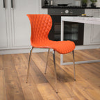 Thumbnail image #2 for Flash Furniture LF-7-07C-ORNG-GG Stackable Chair with Plastic Seat and Back, Chrome Frame, Orange