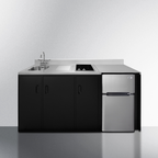 Thumbnail image #3 for Summit Commercial Summit Appliance CK72ADASINKL ADA Counter-Height Kitchenette with 2-Burner Cooktop, Sink & 3.2 cu. ft. Refrigerator-Freezer