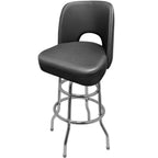 Thumbnail image #1 for Oak Street SL9134 Swivel Bar Stool, Upholstered Cutout Back, Upholstered Bucket Seat, Chrome Double-Rung Frame