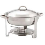 Thumbnail image #1 for Alegacy Foodservice Products Top-Shelf AL424A 4 qt Round Stainless Steel Chafing Dish with Pull-Top Cover, Canned Heat