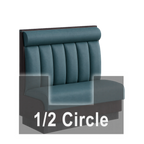 Thumbnail image #1 for ATSMFG ATS AT&S-AHC-KR42-6CHHR GR5/COM Single Upholstered Half-Circle Booth with 6-Channel Headroll Back, 48" x 90" x 42"