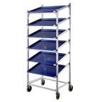Thumbnail image #1 for New Age 1137 Mobile Aluminum Slant Display Rack, 7-Pan Capacity, 28-1/2"W x 22"D x 70"H