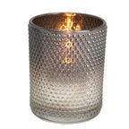 Thumbnail image #2 for Sterno 80520 Glass Votive Candle Lamp, 4"H, Cylindrical Beaded Texture, Ombre Bronze Finish