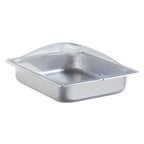 Thumbnail image #1 for Cadco SPL-2P Half-Size Stainless Steel Steam Table Pan, 2-1/2" Deep, with Clear Polycarbonate Lid