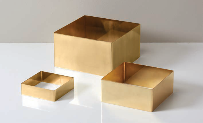 Product image #4 for Geo Square Satin Gold 3-Piece Stainless Steel Buffet Riser Set