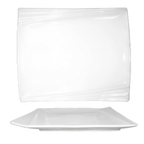 Thumbnail image #1 for International Tableware Pacific PC-100 Porcelain Rectangular Platter, 10 x 7-1/2 in, Embossed Rim 1 Dozen