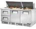 Thumbnail image #5 for 72-Inch Three-Section Sandwich/Salad Prep Table with Doors and Drawers, Rear-Mounted Self-Contained Refrigeration, 30-Pan Top Capacity