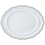 Thumbnail image #1 for Steelite International Folio, Porcelain 62580FP817 Porcelain Oval Platter, 13 x 10.5 x 1 in, Adelina Double Line Green 1 Dozen