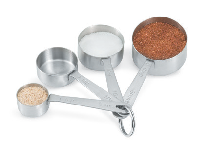 Product image #2 for Vollrath Four-Piece Straight-Sided Measuring Spoon Set, 18/8 Stainless Steel