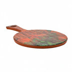 Thumbnail image #1 for G.E.T. cheforward 15019052038 Round Melamine Serving Board with Handle, 15-1/4" x 9-3/5" Case of 6