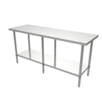 Thumbnail image #1 for ATSMFG MET MET-WT-2472 ATS MFG Stainless Steel Work Table, 72"W x 24"D, 18/430 Top, Open Undershelf