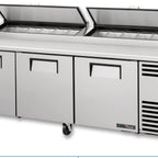 Thumbnail image #9 for True Mfg. - General Foodservice TPP-AT2-93-HC 93.5-Inch 3-Section Pizza Prep Table with 12-Pan Rail and Self-Contained Refrigeration