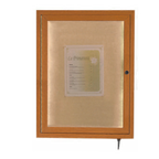 Thumbnail image #1 for AARCO Products LWL2418O Enclosed Display Case, 18"W x 24"H, Lockable, LED-Lit, Oak Finish