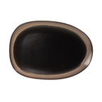 Thumbnail image #1 for CAC China VEN-EP13 Standard Oval Dinnerware Platter, 12-1/4-Inch, Midnight Black/Desert Beige 1 Dozen