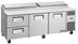 Thumbnail image #7 for True 93.5-Inch 2-Section Pizza Prep Table with 2 Drawers, 2 Doors, and White Poly Cutting Board