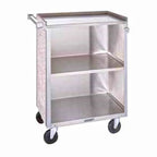 Thumbnail image #1 for Lakeside Manufacturing 622 Stainless Steel Bussing Cart, Enclosed Back & Sides, 3 Shelves, 500 lb Capacity, 18 x 27 in Shelves