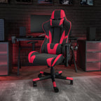 Thumbnail image #2 for Flash Furniture CH-187230-1-RED-GG High-Back Gaming Chair with Bonded Leather Upholstery, Casters, and Adjustable Arms