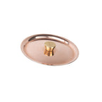 Thumbnail image #1 for Matfer Bourgeat 351209 Round Domed Copper Pot Lid, 3-1/2 in., Cast Iron Knob