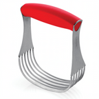 Thumbnail image #1 for Browne USA Foodservice Cuisipro 74711805 Stainless Steel Pastry Blender with Red Non-Slip Handle, 5.25 Inch Case of 6