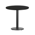 Thumbnail image #1 for Flash Furniture XU-RD-30-BLKTB-TR18-GG Round Dining Table, 30" Diameter, Black Laminate Top, Cast Iron Pedestal Base