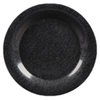 Thumbnail image #1 for G.E.T. Etchedware WP-9-EW-BK 9" Round Textured Black Melamine Wide-Rim Plate Case of 2 Dozen