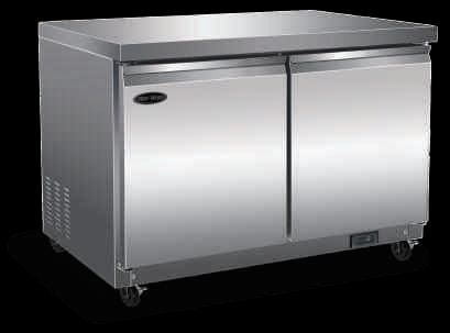 Product image #2 for Serv-Ware 48-Inch Two-Section Undercounter Refrigerator, 12 Cu. Ft., Self-Contained Rear-Mounted, Stainless Steel