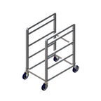 Thumbnail image #1 for Renfro Industries Inc. RISTALRNR3ED . Mobile Aluminum Lug Rack, 19"W x 27"D x 41"H, Heavy-Duty Runners