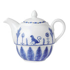 Thumbnail image #1 for Steelite William Edwards, Sultans Garden 82124AND0411B Tea for One Coupe Teapot, 16 oz, Blue Bone China, with Lid