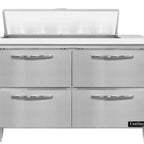 Thumbnail image #1 for Continental Refrigerator Designer Line D48N10C-D 48-Inch Two-Section Refrigerated Sandwich Prep Table with 4 Drawers and 10-Pan Top