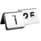 Thumbnail image #1 for TableCraft Products TC125 Stainless Steel Number Tent Set, 1–25, 2-1/2" x 2" Cut-Out Case of 8