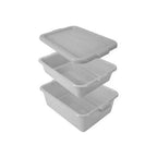 Thumbnail image #1 for AllPoints Foodservice Parts & Supplies 2801431 Food Storage Box with Colander and Lid, 20 x 15 x 7 in, Polyethylene, Blue