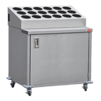 Thumbnail image #1 for Steril-Sil Company ENC36-18RP Mobile Enclosed Stainless Steel Silverware Counter, Holds 18 Cylinders, 35-1/4 x 24-3/4 x 41 in H