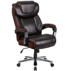 Thumbnail image #1 for Flash Furniture Hercules GO-2223-BN-GG Big & Tall Executive Office Chair, Brown Bonded Leather, Swivel, Adjustable Height, 500 lb Capacity