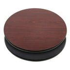 Thumbnail image #1 for JustChair Manufacturing JER42R-B/DM 42" Round Reversible Melamine Table Top, Black/Dark Mahogany, Black T-Mold Edge