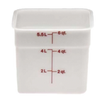 Thumbnail image #1 for Stanton Trading PES-4 Square Polyethylene Food Storage Container, 4 qt., White, Container Only Case of 48