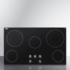 Thumbnail image #5 for Summit Commercial CR5B36MB Built-In 5-Element Radiant Electric Cooktop with Black Ceramic Glass and Manual Controls