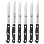 Thumbnail image #2 for Zwilling J.A. Henckels Gourmet 1024308 6-Piece Stamped Steak Knife Set, 11" Overall, 5" High-Carbon Stainless Steel Blades