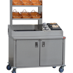 Thumbnail image #1 for Steril-Sil Company KIT-ENC48-452 Mobile Stainless Steel Merchandiser Counter with Silverware & Napkin Dispensers, 48"W x 24.75"D x 41"H