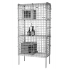 Thumbnail image #1 for 1880 Hospitality Focus Foodservice FSSEC24483 Stationary Wire Security Storage Cage Kit, 24"D x 48"W x 74"H, Chrome Finish, 3 Shelves