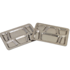 Thumbnail image #1 for Alegacy Foodservice Products 1216SS 6-Compartment Rectangular Mess Tray, 12 x 16 in, 430 Stainless Steel, Polished Case of 24