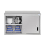 Thumbnail image #2 for Koolmore KM-WMC-1548-L Wall Cabinet, 10.22 cu. ft., Wall Mounted, 48"W x 15"D x 33"H, (2) fixed shelves, (2) sliding doors, 20-gauge 430 stainless