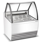 Thumbnail image #1 for USR Brands Marchia GIC-7 Gelato Dipping Cabinet Display Freezer, 7 x 5-Liter Tubs, Curved Glass, Self-Contained Refrigeration