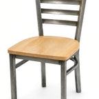 Thumbnail image #1 for ATSMFG AT&S-77C-WD Side Chair, ladder back, solid wood seat, welded 1-1/8" square metal tubing, clear coat finish