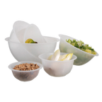 Thumbnail image #1 for Matfer Bourgeat 116454 Polypropylene Mixing Bowl, 6 qt., 12-3/4 in. Diameter, Hemispherical, Flat Bottom, White