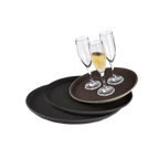 Thumbnail image #1 for G.E.T. NS-1400-BK . . Round Non-Slip Serving Tray, 14-inch, Black Polypropylene Case of 12