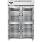 Thumbnail image #1 for Continental Refrigerator Designer Line D2RNSSGDHD Two-Section Reach-In Refrigerator, Half-Height Glass Doors, Stainless Interior & Exterior