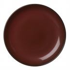 Thumbnail image #2 for 1880 Hospitality Rustic by Oneida® L6753074133 Porcelain Plate, 8-1/2-Inch Round Coupe, Two-Tone Crimson Glaze Case of 2 Dozen